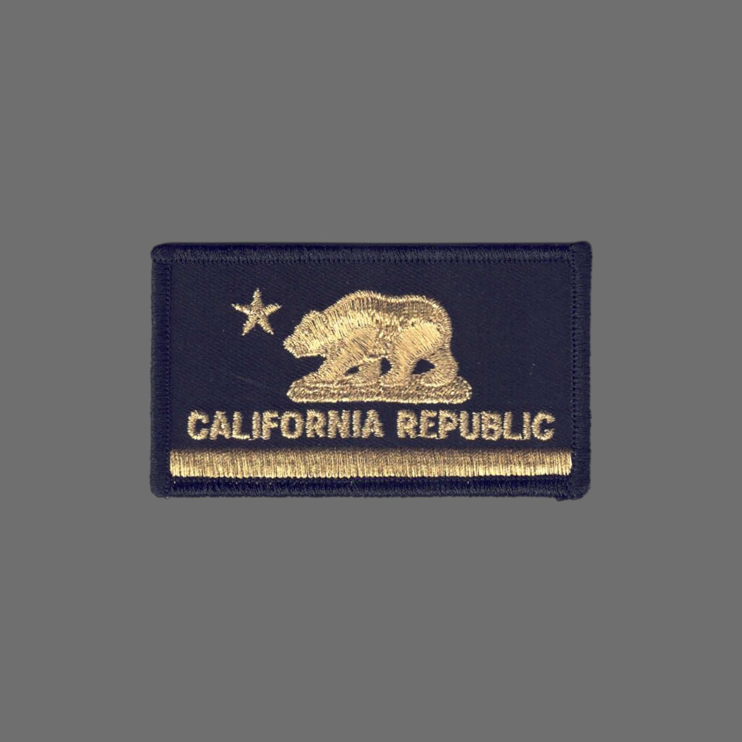 CALIFORNIA Flag Metallic Gold on Black Patch - 1204-21M