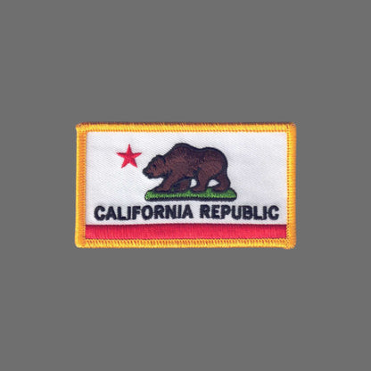 CALIFORNIA REPUBLIC State Flag Patch Gold Border - 1204G