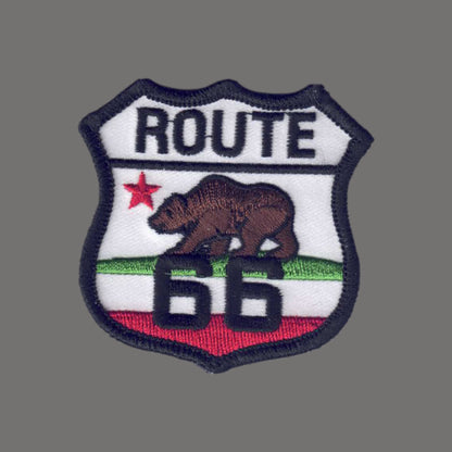 ROUTE 66 on CALIFORNIA Bear Flag Patch - 1237