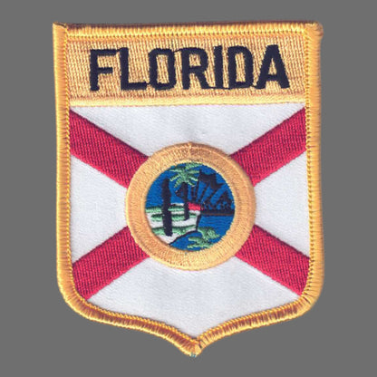 FLORIDA LG Flag Shield Souvenir Patch - 1452
