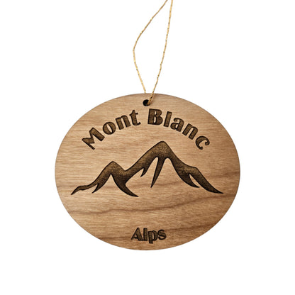 Mont Blanc Mountains Wood Ornament Swiss Alps Souvenir - 15068