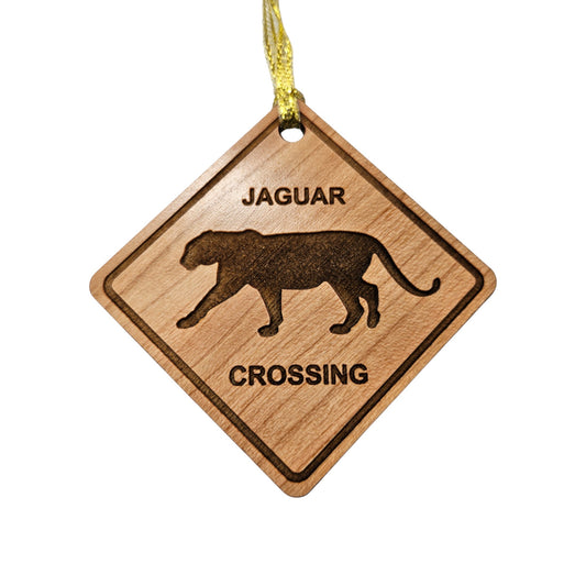 Jaguar Crossing Ornament - Wood Souvenir - 15223