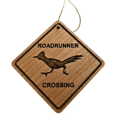 Roadrunner Crossing Ornament - Roadrunner Ornament - Wood Handmade in USA - Roadrunner Christmas - 15287