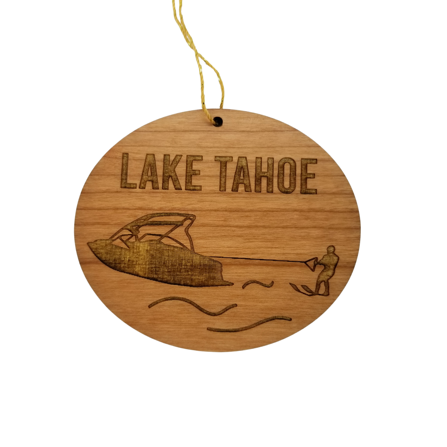 Wholesale Lake Tahoe Boat Water Skiing Ornament Wood Souvenir