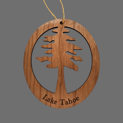 Wholesale Lake Tahoe Cutout Tree Ornament Wood Souvenir