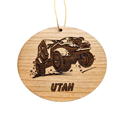 Utah Wood Ornament -  4 Wheeling UT 4x4 Rock Crawling - Handmade in USA Souvenir - 15787