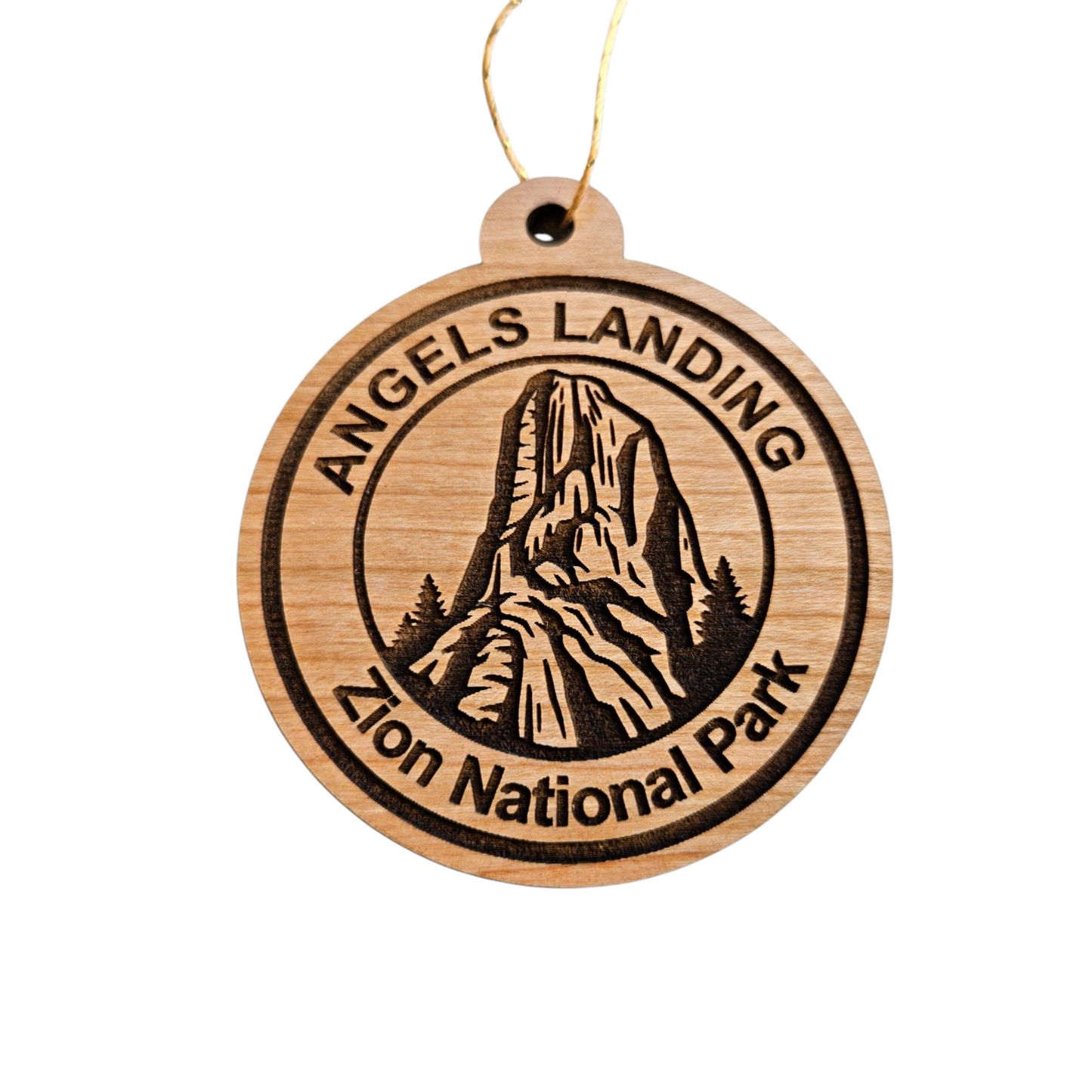 Angels Landing Zion National Park Ornament Handmade Wood Souvenir Utah - 15794