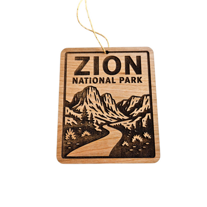 Zion National Park Ornament Handmade Wood Souvenir Utah Rectangle - 15795