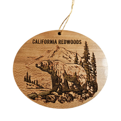 Bear Mountains Trees Ornament California Redwoods Wood Souvenir - 15813