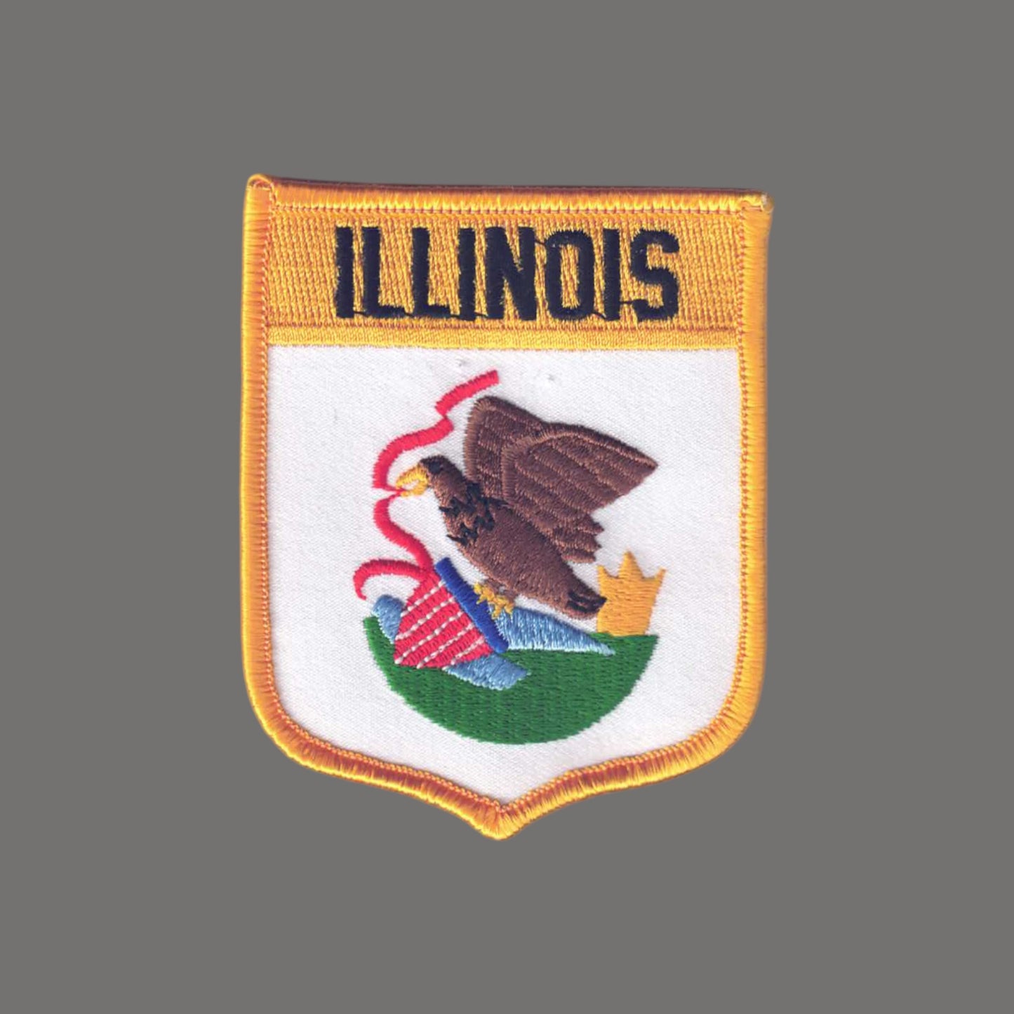 ILLINOIS large flag shield uniform or souvenir embroidered patch - 1652