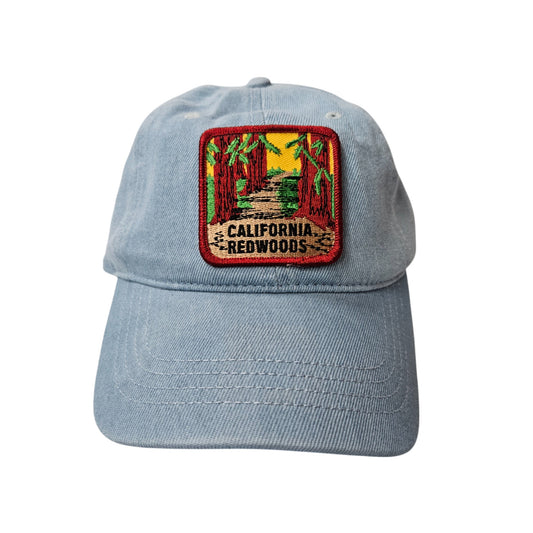 CALIFORNIA REDWOODS Square Patch Denim Hat or Cap - H1008