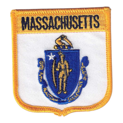 MASSACHUSETTS Med Flag Shield Souvenir Patch - 2055