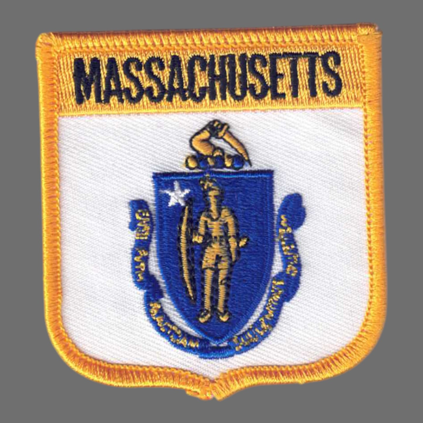 MASSACHUSETTS Med Flag Shield Souvenir Patch - 2055