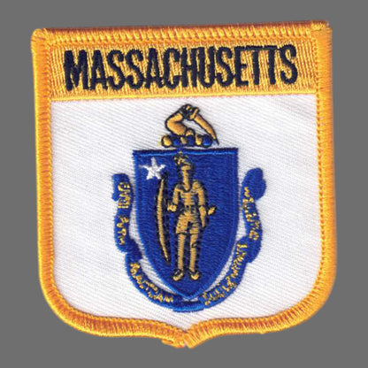 MASSACHUSETTS Med Flag Shield Souvenir Patch - 2055