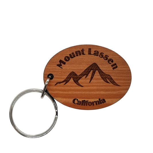 Wholesale Mount Lassen Keychain CA Mountains Wood Keyring California Souvenir Hiking CA Ski Skiing Cascades