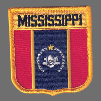 MISSISSIPPI Med Flag Shield Souvenir Patch - 2205