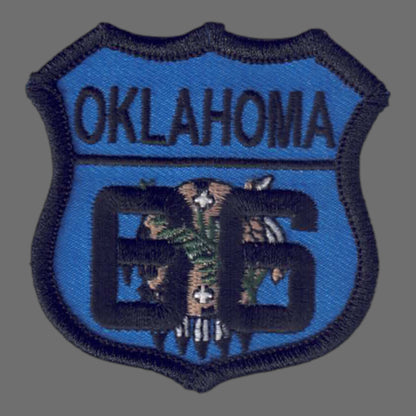 OKLAHOMA 66 on OK Flag Souvenir Patch - 2817