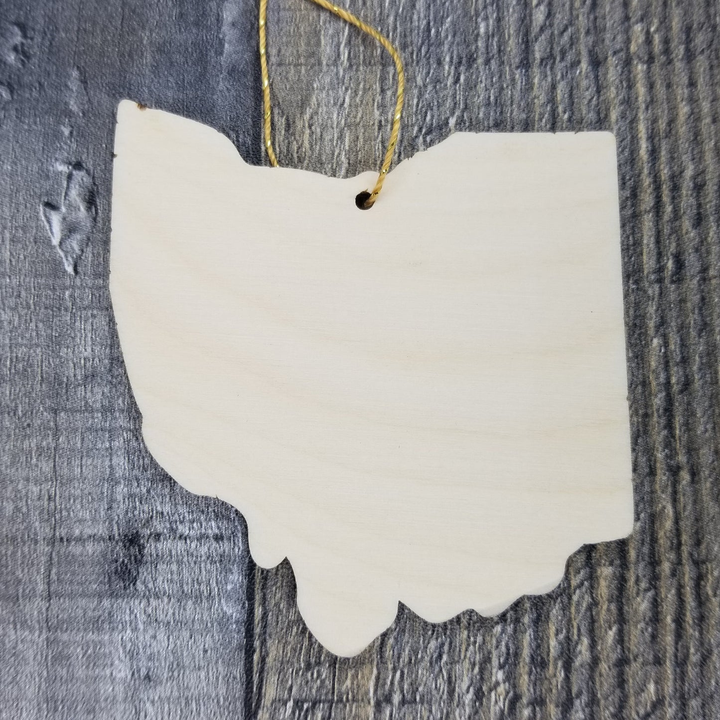 Wholesale Ohio Wood Ornament -  OH State Shape with State Motto - Handmade Wood