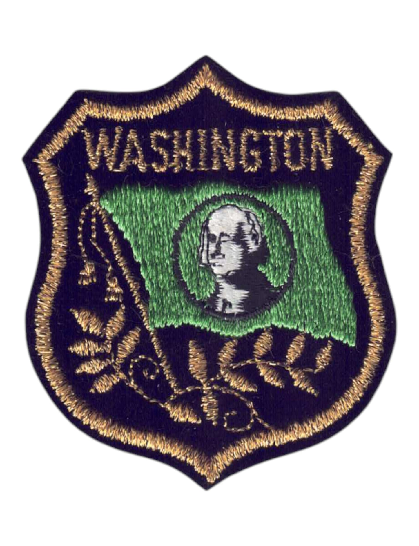 WASHINGTON  Flag Gold Black Patch - 3362