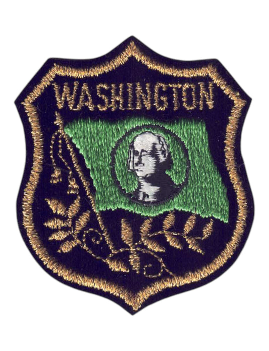 WASHINGTON  Flag Gold Black Patch - 3362