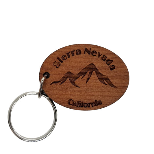 Wholesale Sierra Nevada Keychain CA Mountains Wood Keyring California Souvenir Central Valley Great Basin Ski Skiing