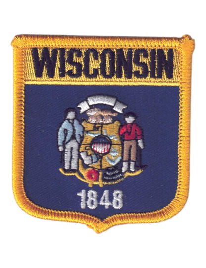 WISCONSIN Med Flag Shield Patch - 3455