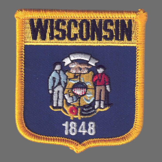 WISCONSIN Med Flag Shield Patch - 3455
