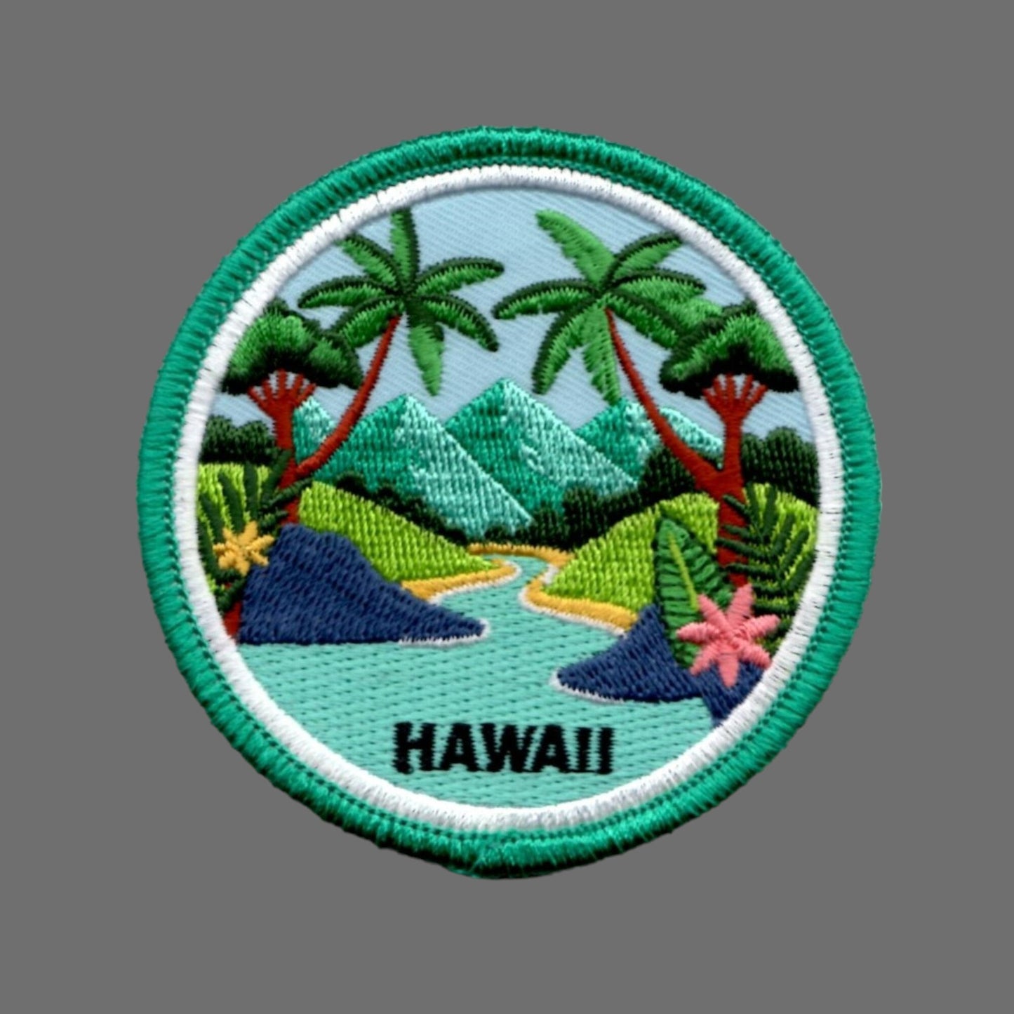 Hawaii Patch – HI Travel Gift – Iron On Hawaii Embellishment Applique Badge Emblem 3 Inch