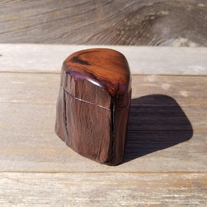 Wood Ring Box Redwood Rustic Handmade California #534 Storage Live Edge Mini Birthday Gift Christmas Gift Mother's Day Gift