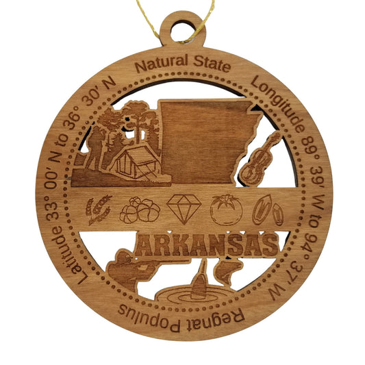 Wholesale Arkansas Wood Ornament - AR Souvenir - Handmade In The USA