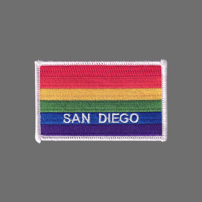 SAN DIEGO Rainbow Flag Patch White Border - 4719-39
