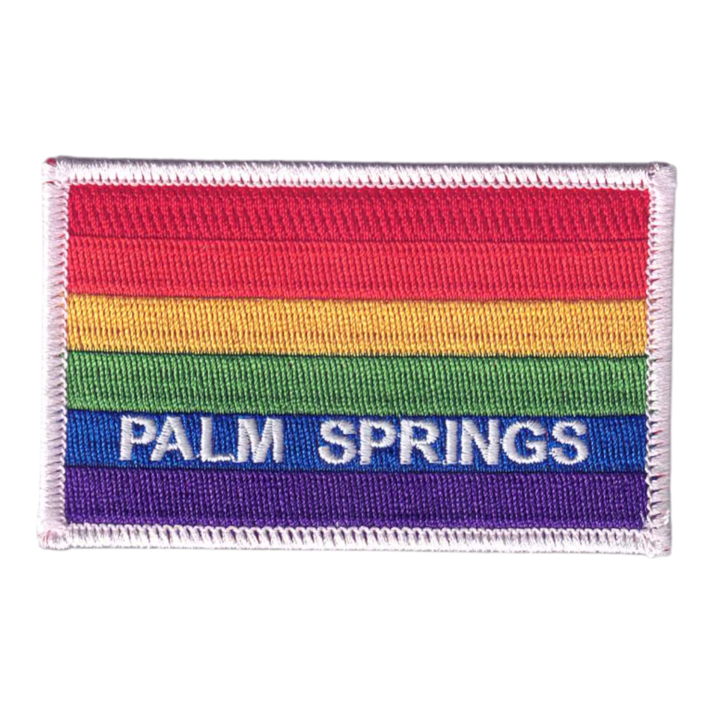 PALM SPRINGS Rainbow Flag Patch White Border - 4752-39