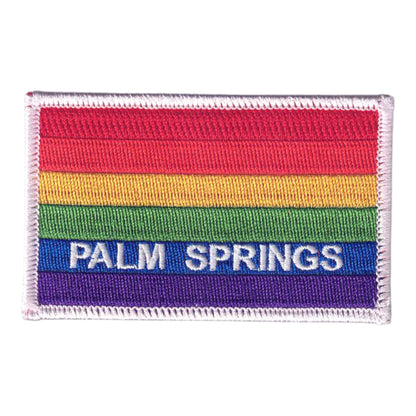 PALM SPRINGS Rainbow Flag Patch White Border - 4752-39