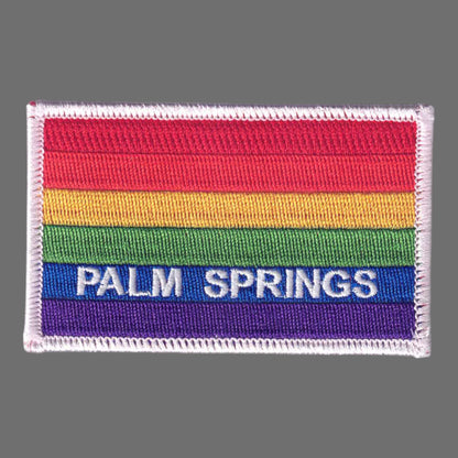 PALM SPRINGS Rainbow Flag Patch White Border - 4752-39