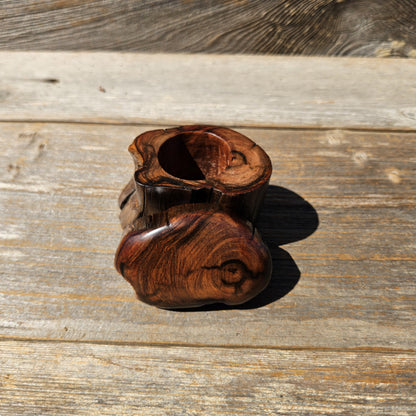 Wood Ring Box Redwood Rustic Handmade California #670 Storage Live Edge Gift