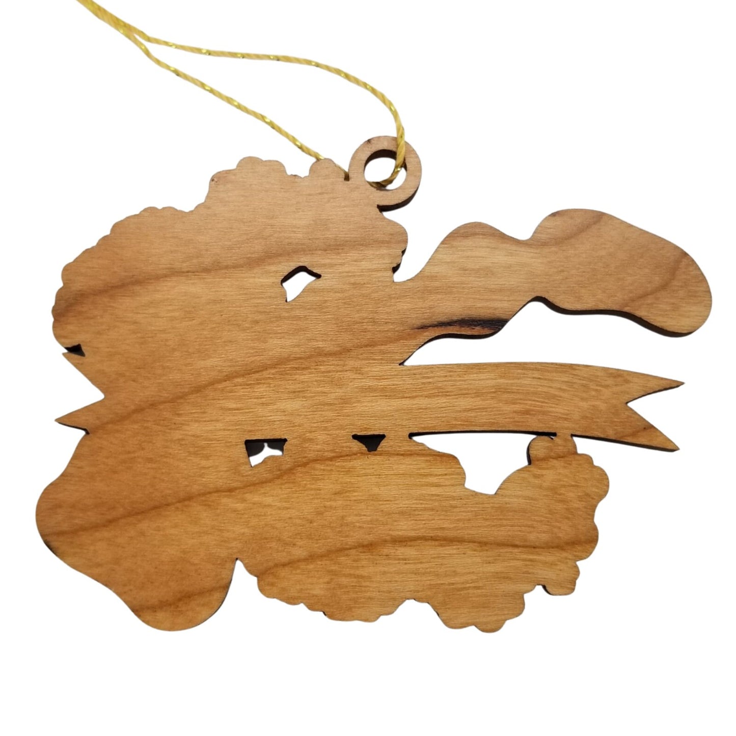 Wholesale Hawaii Wood Ornament -  HI State Shape with State Flowers Hibiscus - Handmade Wood Souvenir