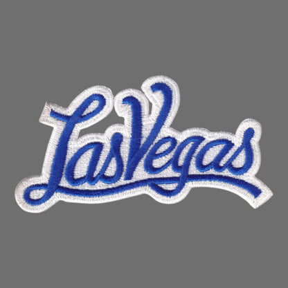 Las Vegas Script Text Blue on White Patch - 5252-11/39