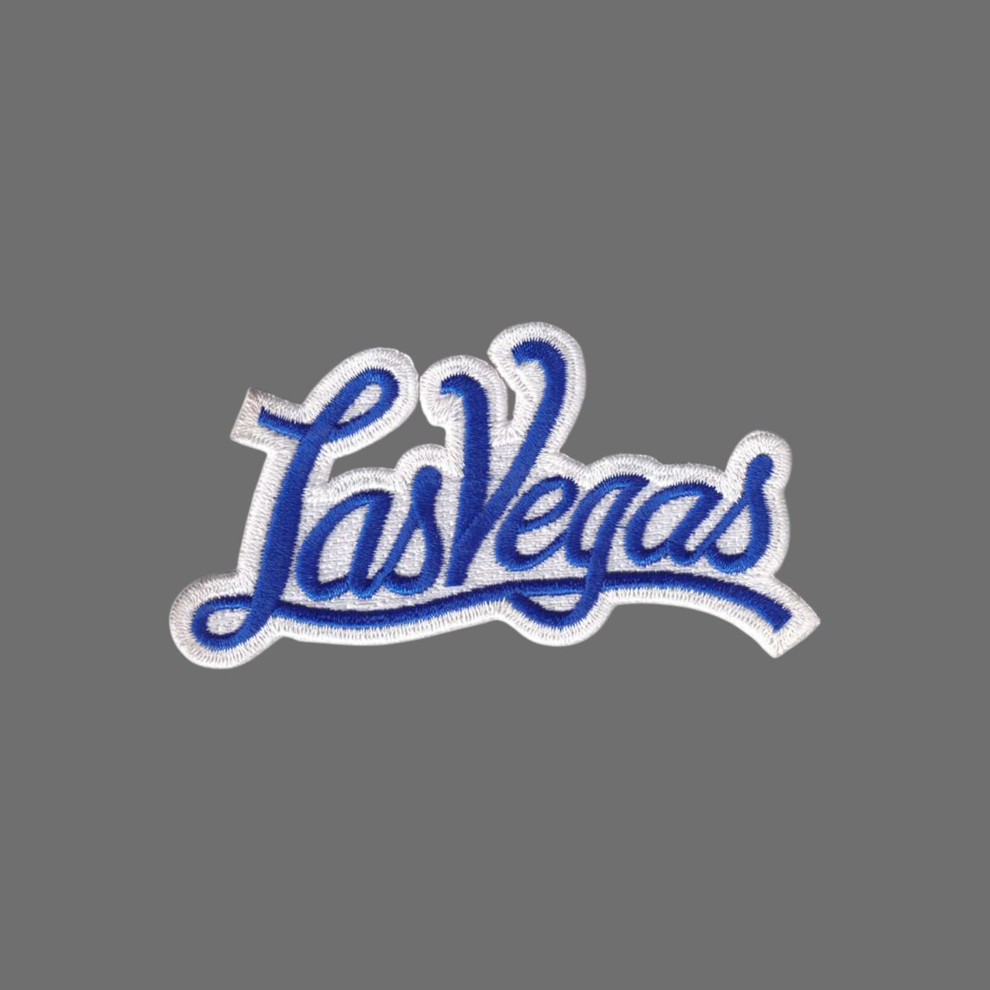 Las Vegas Script Text Blue on White Patch - 5252-11/39
