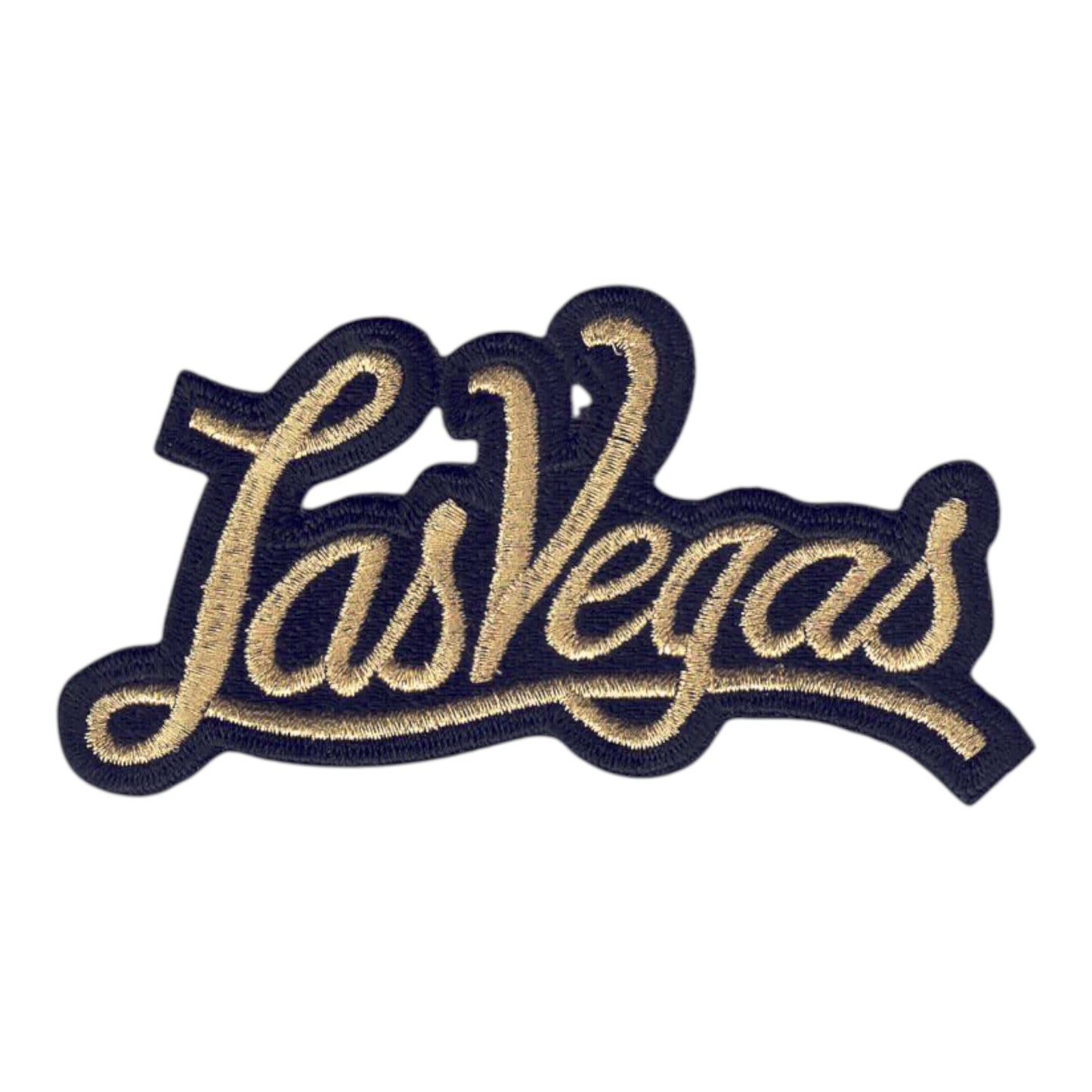 Las Vegas Script Text Gold on Black Patch - 5252-21M/01