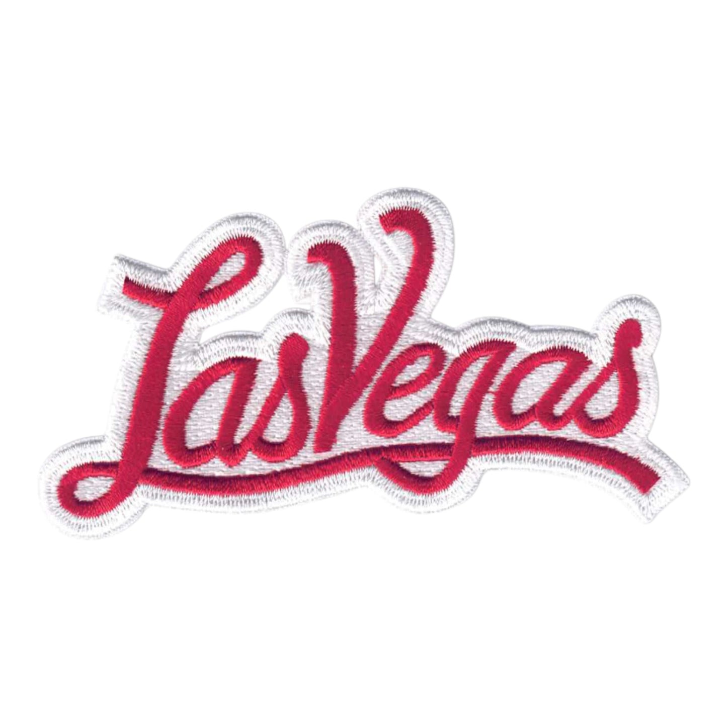 Las Vegas Script Text Red on White Patch - 5252-36/39