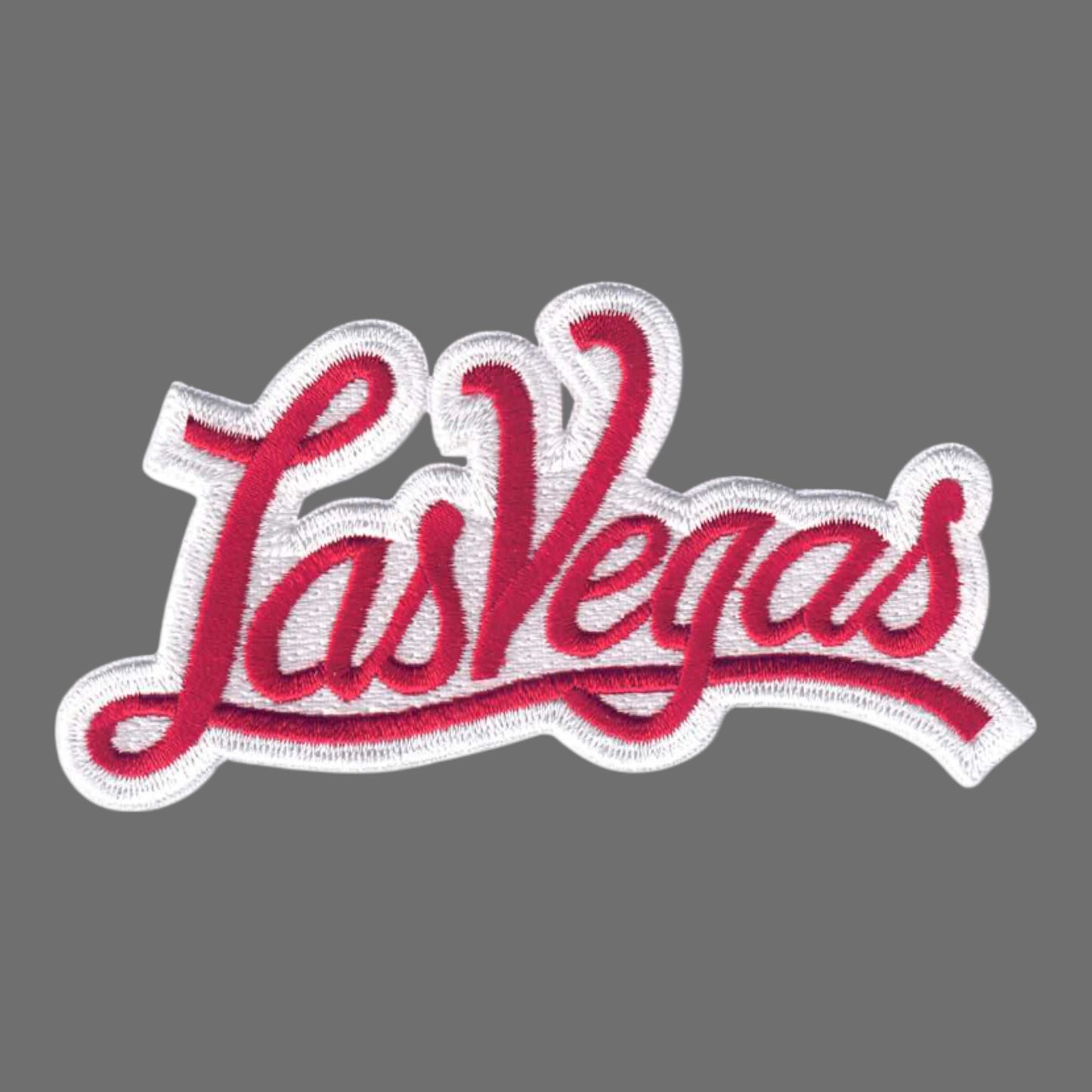 Las Vegas Script Text Red on White Patch - 5252-36/39