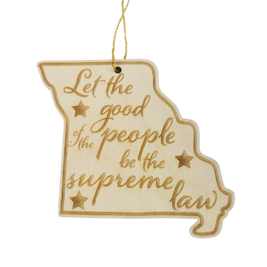 Wholesale Missouri Wood Ornament -  MO State Shape with State Motto Souvenir