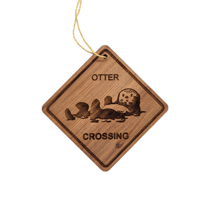 Wholesale Otter Crossing Ornament - Wood Souvenir Handmade in USA