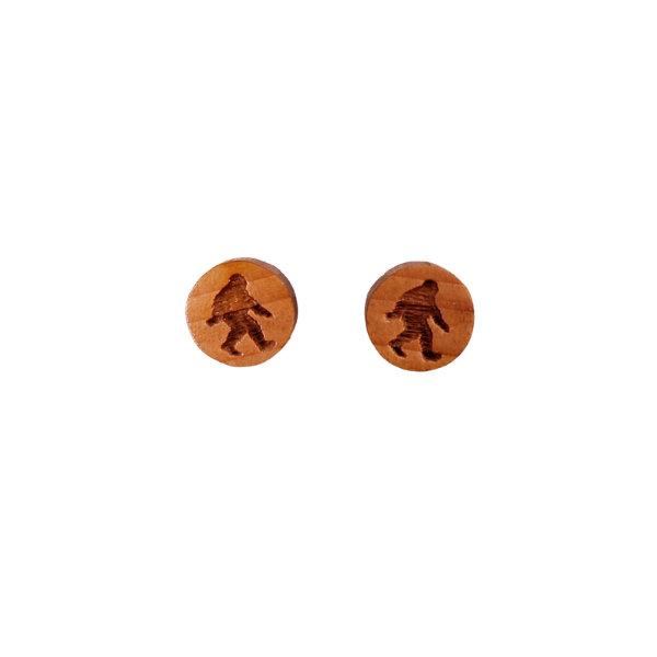 Wholesale Bigfoot Earrings - Wood Earrings - Stud Earrings - Souvenir Keepsake - Post Earrings - Sasquatch