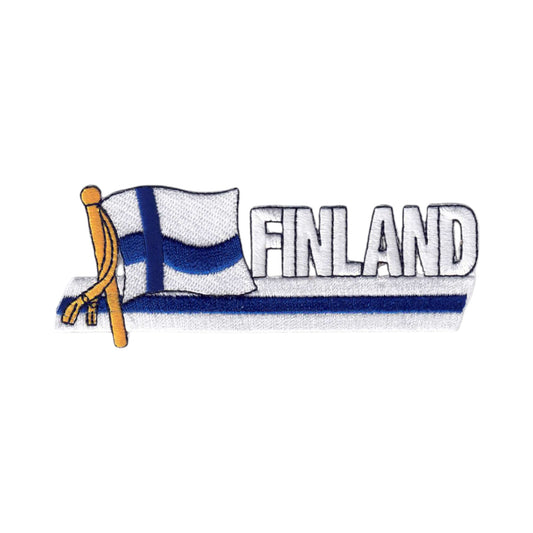 FINLAND Wavy Flag Ribbon Patch - 6256