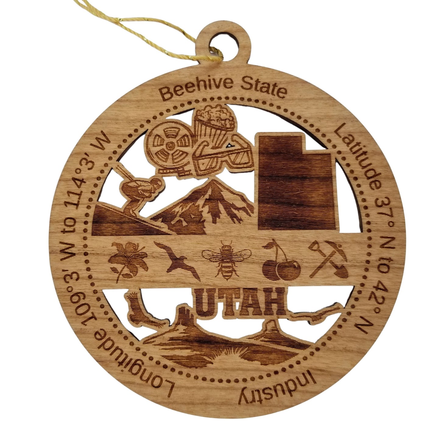 Wholesale Utah Wood Ornament - UT Souvenir - Handmade