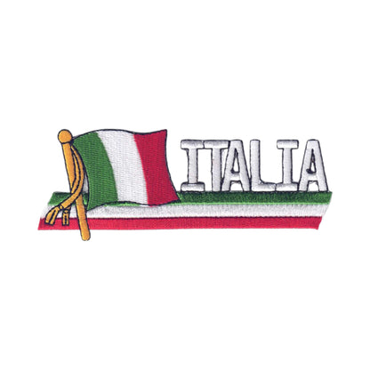 ITALIA Wavy Flag Ribbon Patch - 6426