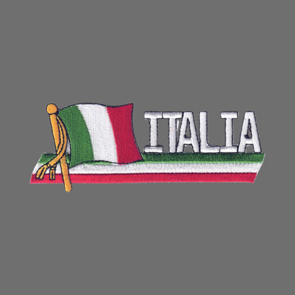 ITALIA Wavy Flag Ribbon Patch - 6426