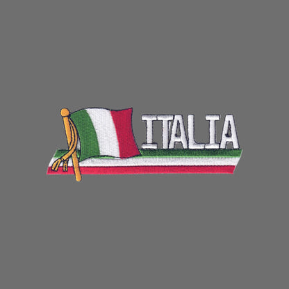 ITALIA Wavy Flag Ribbon Patch - 6426