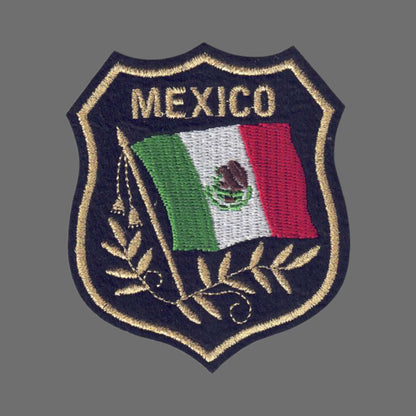 MEXICO Mylar Flag Shield Patch - 6492